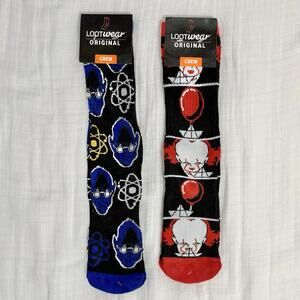 Loot Crate Lootwear Beast X-Men Marvel, Pennywise Crew socks 2 Pairs Sz 6-12 NEW